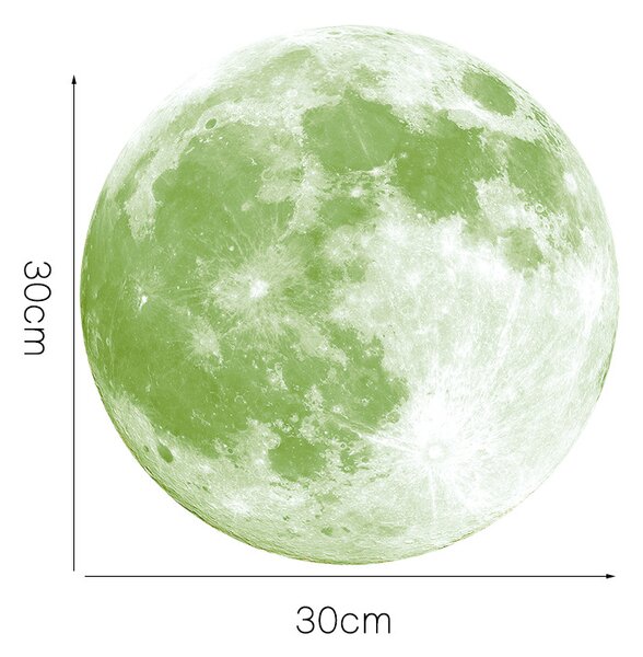 Ø30cm Fosforový mesiac - nálepka na stenu