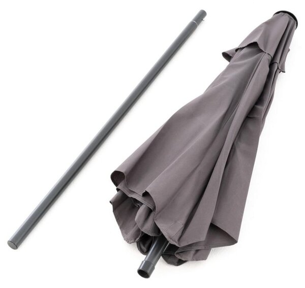 Slnečník sklopný s kľučkou, 210 cm, antracit