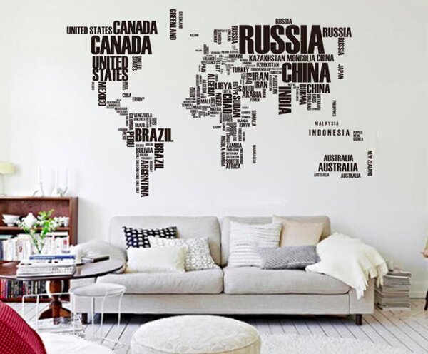 Samolepka na stenu "Mapa sveta 2" 116x190cm