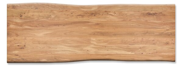 DELIFE Jedálenský stôl Edge 280x100 cm XL akácia prírodná nerezová oceľ široký Live-Edge