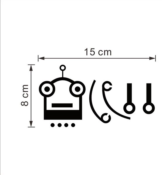 10x10cm Robot - nálepka nad vypínač