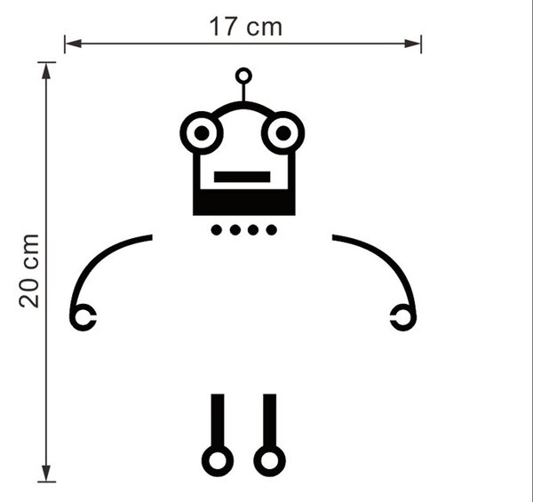 10x10cm Robot - nálepka nad vypínač