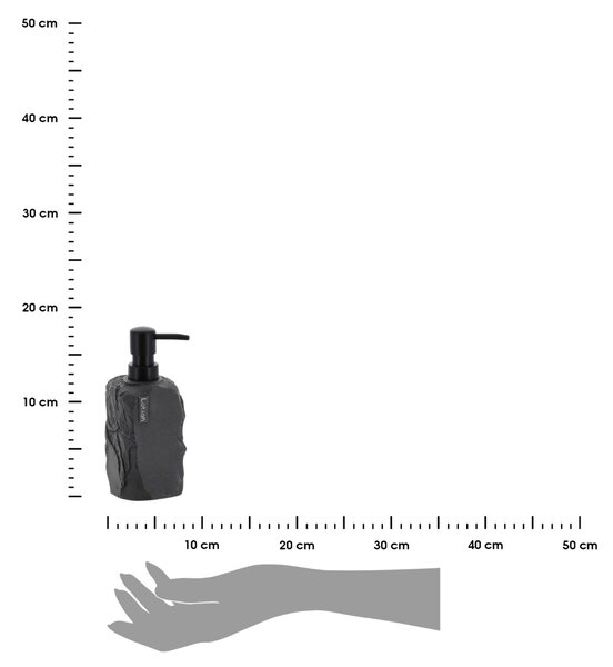 Dávkovač mydla Paola, čierna/s čiernymi prvkami, 400 ml