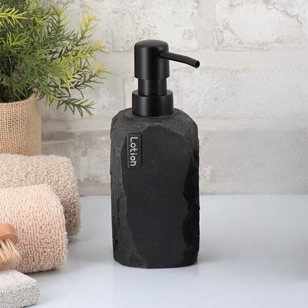 Dávkovač mydla Paola, čierna/s čiernymi prvkami, 400 ml