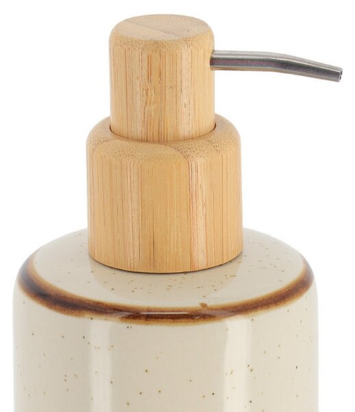 Dávkovač mydla Elva, béžová/s drevenými prvkami, 300 ml