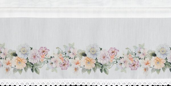 KRÁTKA ZÁCLONA NA PÁSKE FLOWERY 150X30 CM KVETY