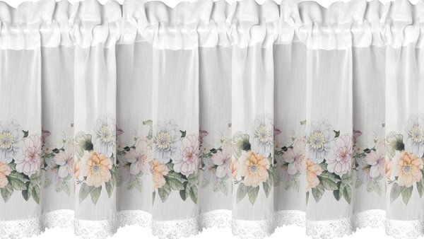 KRÁTKA ZÁCLONA NA PÁSKE FLOWERY 150X30 CM KVETY