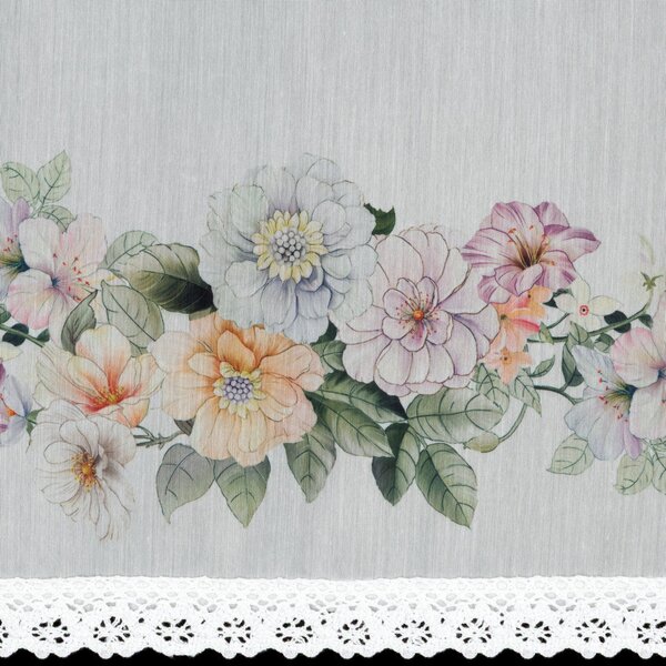 KRÁTKA ZÁCLONA NA PÁSKE FLOWERY 150X30 CM KVETY