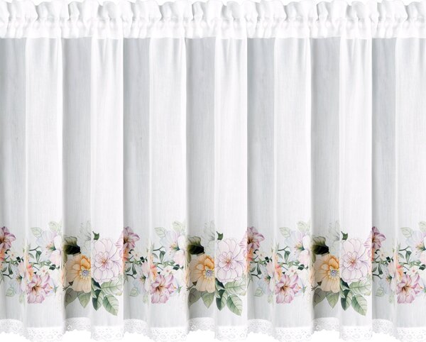 KRÁTKA ZÁCLONA NA PÁSKE FLOWERY 150X60 CM KVETY