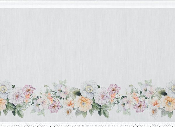 KRÁTKA ZÁCLONA NA PÁSKE FLOWERY 150X60 CM KVETY