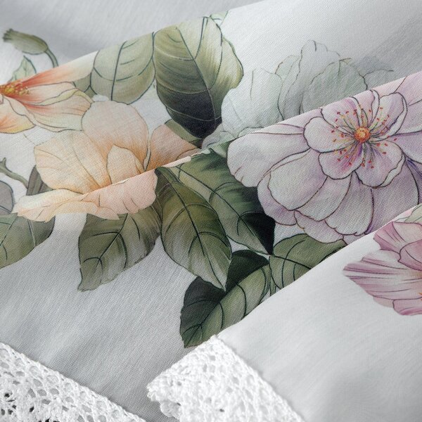 KRÁTKA ZÁCLONA NA PÁSKE FLOWERY 150X60 CM KVETY