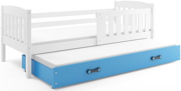 HRUŠKA Posteľ s prístelkou KUBO 2 - 200x90cm Biely - Modrý