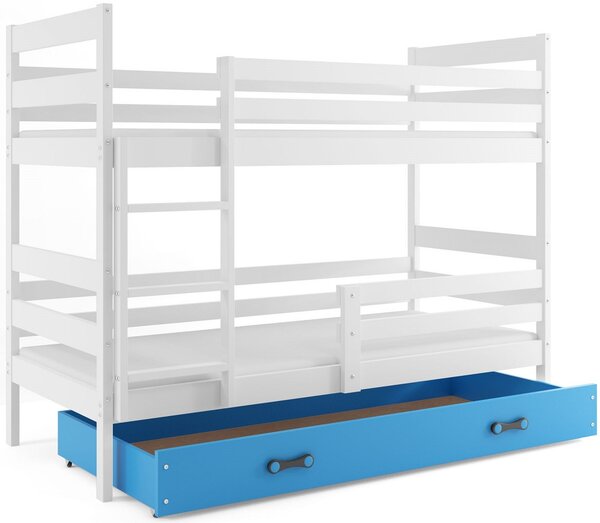 Detská poschodová posteľ ERYK | biela Farba: biela / modrá, Rozmer.: 190 x 80 cm