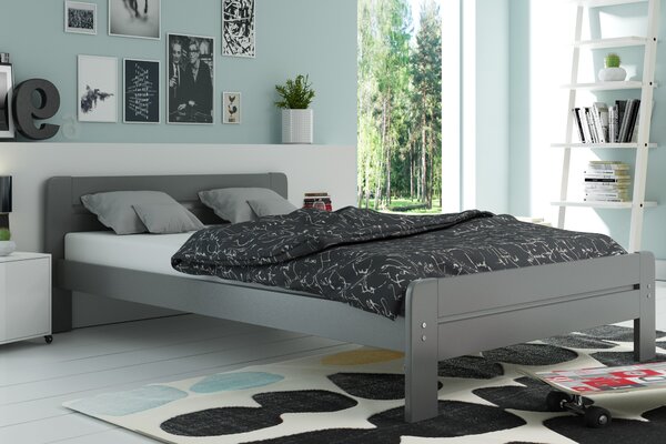 Široká posteľ DALLASO 160x200cm GRAFIT (V cene 2x matrac 80x200x8cm )