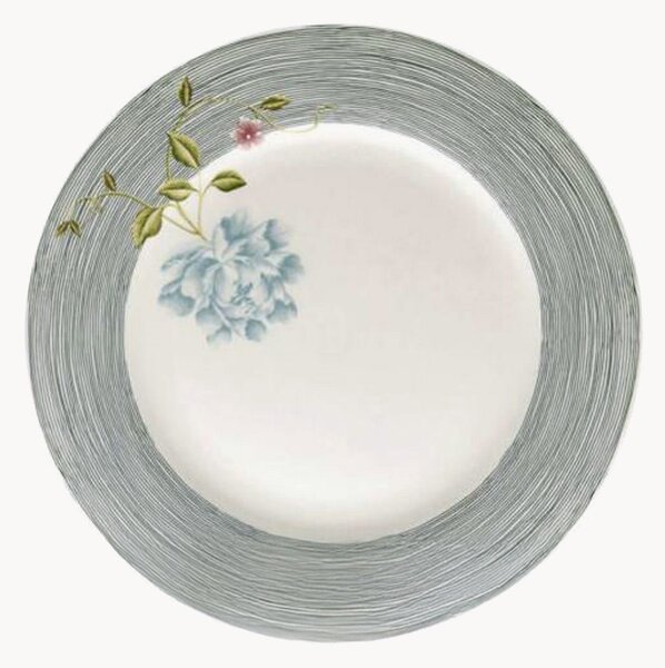Porcelánové plytké taniere Midnight Pinstripe, 4 ks