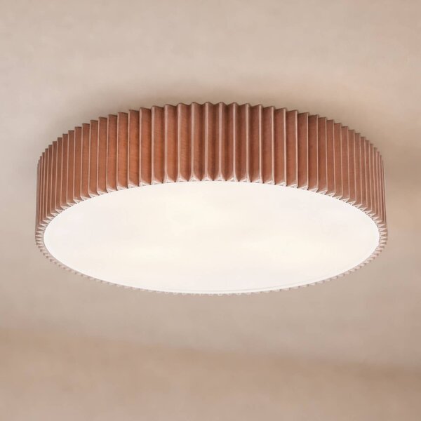 Lindby Stropné svietidlo Zoey, Ø 52 cm, farba taupe, ľan, Hnedá / hrdzavá, Obývacia izba / jedáleň, Textil / látka / hodváb, Moderný, Závesné svietidlo