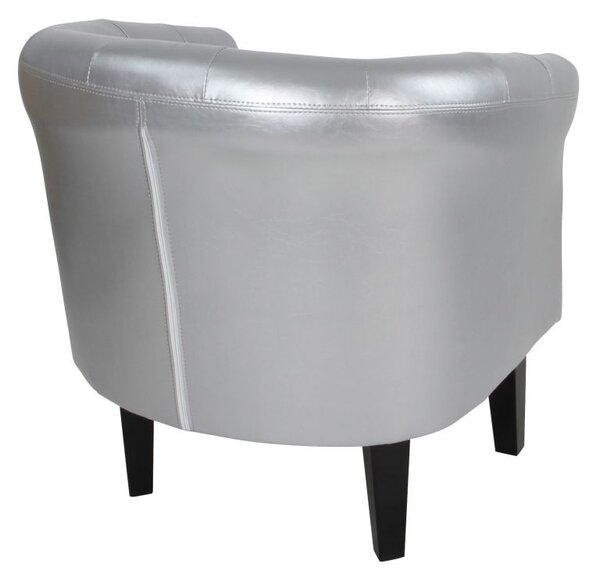 MIADOMODO Kreslo Chesterfield, 58 x 71 x 70 cm, strieborné