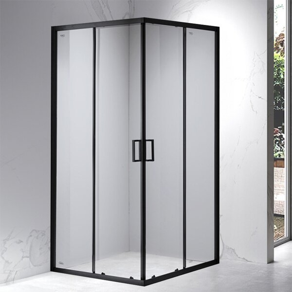 BPS-koupelny Štvorcový sprchový kút BL30C 100x100 čierna/transparent - bez vaničky