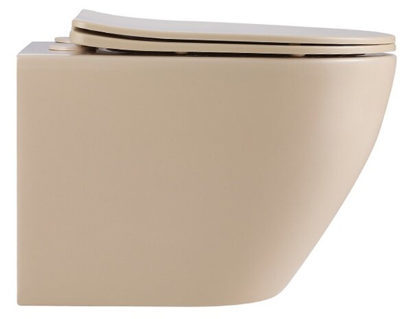 BPS-koupelny Závesná WC misa so SoftClose sedadlom FLOW CAP TR 03, cappucino
