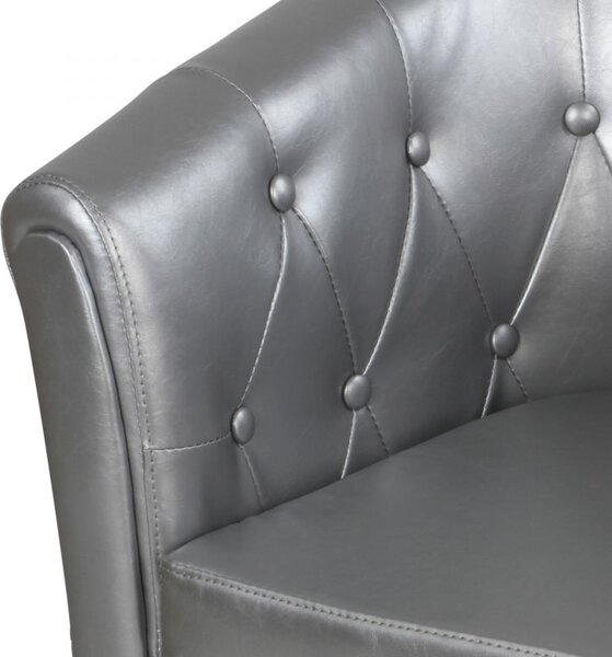 MIADOMODO Kreslo Chesterfield, 58 x 71 x 70 cm, strieborné