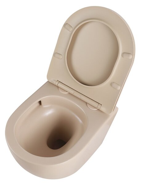 BPS-koupelny Závesná WC misa so SoftClose sedadlom FLOW CAP TR 03, cappucino