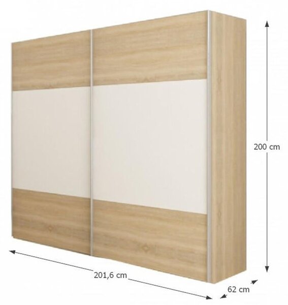 NovýNábytok.sk Spálňa (posteľ 180x200 cm, 2 ks nočný stolík, skriňa) Gabreola (dub sonoma + biela). Vlastná spoľahlivá doprava až k Vám domov. 1075406
