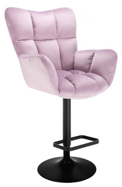LuxuryForm DESIGN Barové kreslo AURORA VELUR na čiernom tanieri - levanduľa