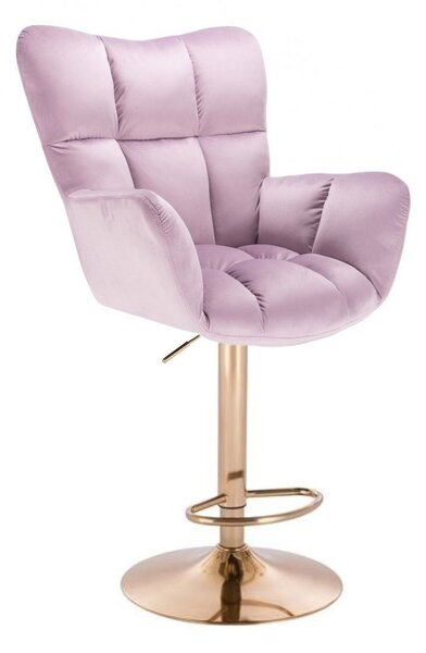 LuxuryForm DESIGN Barové kreslo AURORA VELUR na zlatom tanieri - levanduľa