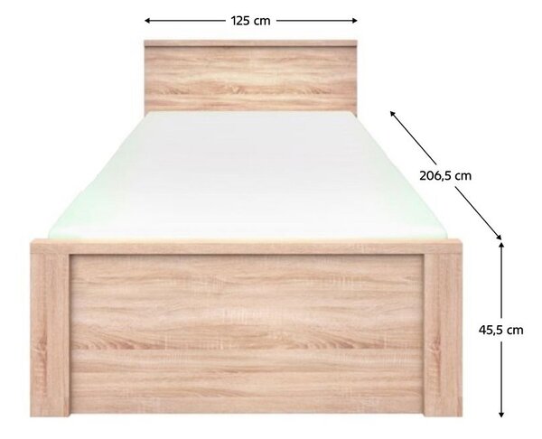 NovýNábytok.sk Jednolôžková posteľ 120 cm Topta Typ 43 120 (dub sonoma). Vlastná spoľahlivá doprava až k Vám domov. 1075478