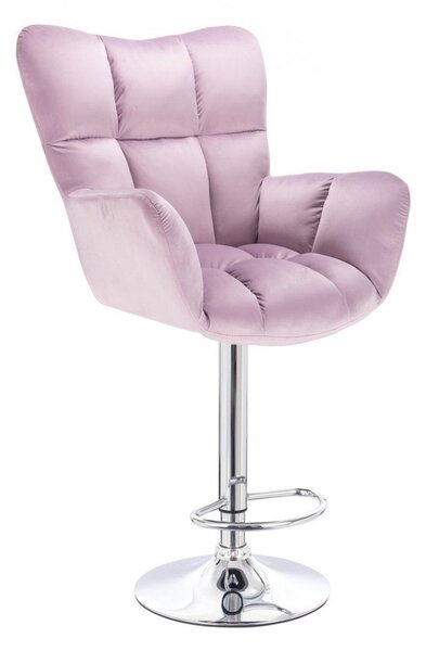 LuxuryForm DESIGN Barové kreslo AURORA VELUR na striebornom tanieri - levanduľa