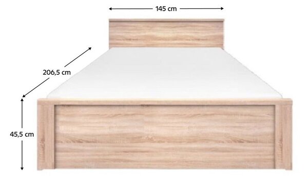 NovýNábytok.sk Manželská posteľ 140 cm Topta Typ 44 140 (dub sonoma). Vlastná spoľahlivá doprava až k Vám domov. 1075479