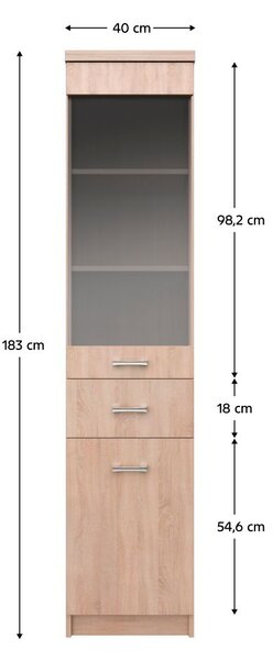NovýNábytok.sk Vitrína Topta Typ 32 1D1W1S (dub sonoma). Vlastná spoľahlivá doprava až k Vám domov. 1075492