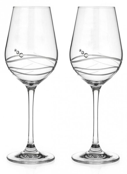 Diamante poháre na biele víno Venezia s kamínky Swarovski 350ml 2KS