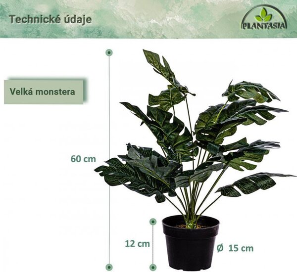 PLANTASIA Umelá rastlina monstera, 60 cm