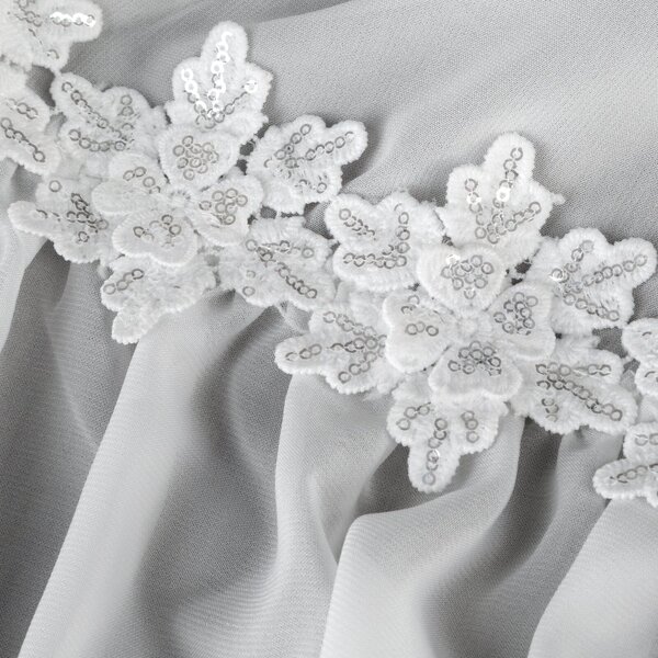 KRÁTKA VIANOČNÁ ZÁCLONA NA PÁSKE FLAKE 150X40 CM BIELA