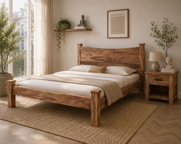 Posteľ Rami 160x200 indický masív palisander
