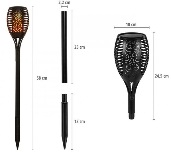 VOLTRONIC sada solárnych svetiel 33 LED, 4 ks