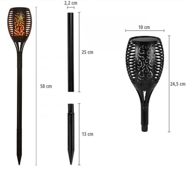 VOLTRONIC sada solárnych svetiel 33 LED, 4 ks