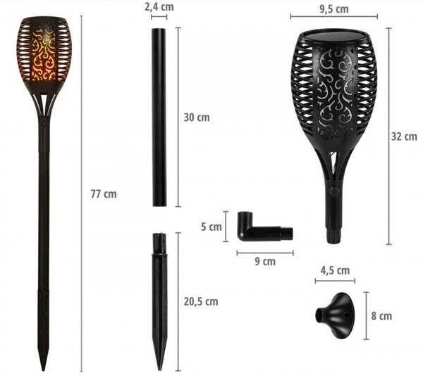 VOLTRONIC sada solárnych svetiel 51 LED, 2 ks