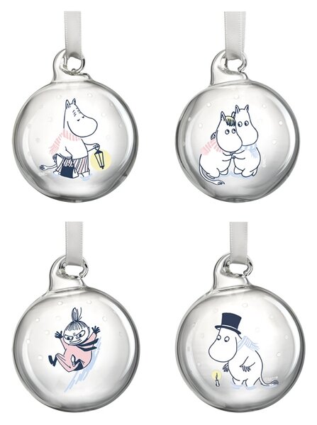 Muurla Set vianočných ozdôb Moomin Let it snow 5cm / 4ks