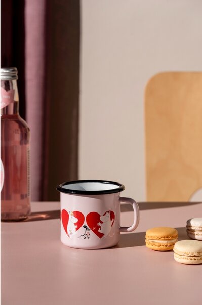 Muurla Hrnček Moomin Heart 0,25l, smalt / ružový