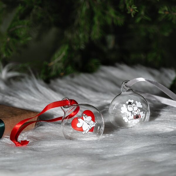 Set vianočných ozdôb Moomin Heart/Snowflake 5cm / 2ks