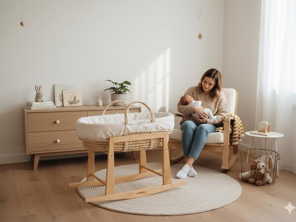 ATMOWOOD Mojžišov kôš pre bábätko s matracom a stojanom