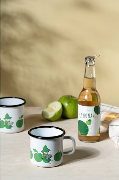 Hrnček Moomin Joyful Apples 0,37l, smalt / bílo-zelený