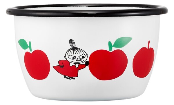Miska Moomin Joyful Apples 0,3l, smalt / bielo-červená