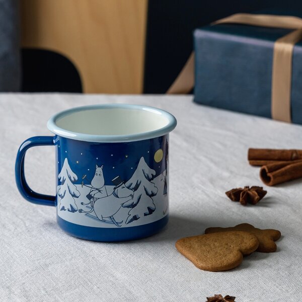 Muurla Hrnček Moomin Starry Night 0,37l, smalt / modrý