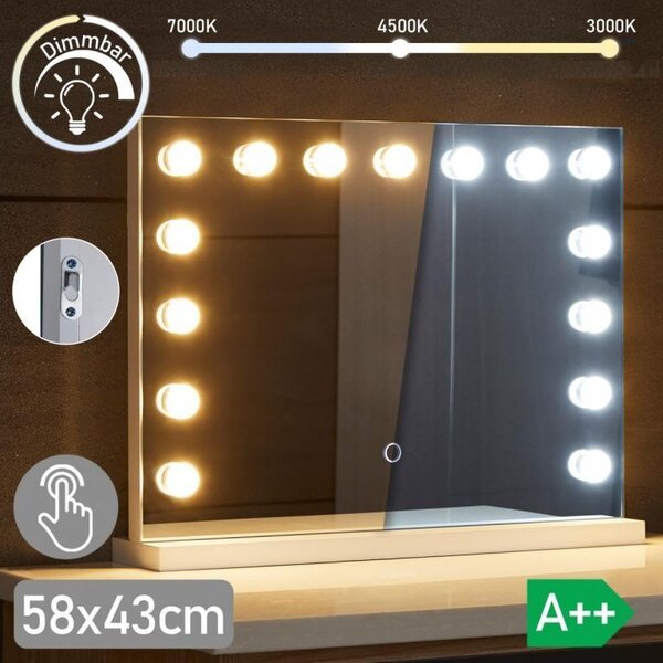Aquamarin Kúpeľňové LED zrkadlo Hollywood 58 x 43 cm