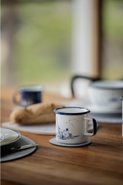 Muurla Hrnček Moomin Sailors 0,37l, smalt / bielo-modrý