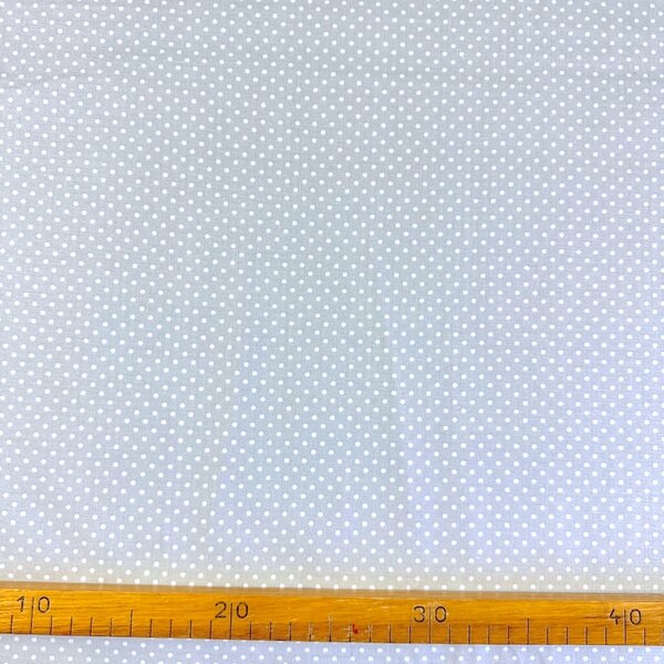 Metráž Bavlna vzorovaná - Biele bodky (3 mm) na sivom