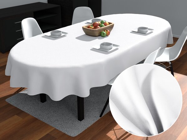 Biante Oválny bavlněný saténový ubrus ST-020 Biely 50x100 cm